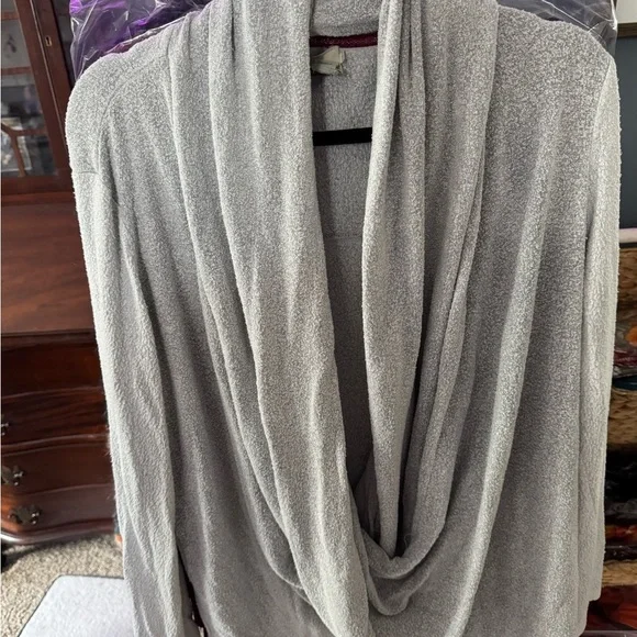 Anthropologie Saturday Sunday Drapey CrissCross Longsleeve Womens Medium Gray - Picture 3 of 5